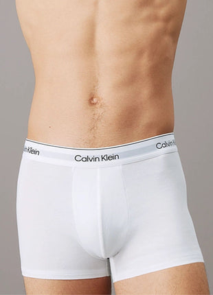 Calvin Klein short 3 pack icon cotton stretch trunks grey heather / white / black heren LV00NB4392-MP1 Calvin Klein boxer lot de 3 icon cotton stretch trunks grey heather / white / black hommes
