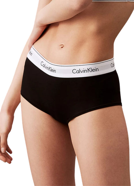 Calvin Klein short modern cotton high waisted boxers black dames 0000F3788E-001 Calvin Klein shorty modern cotton high waisted boxers black femmes