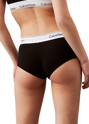 Calvin Klein short modern cotton high waisted boxers black dames 0000F3788E-001 Calvin Klein shorty modern cotton high waisted boxers black femmes