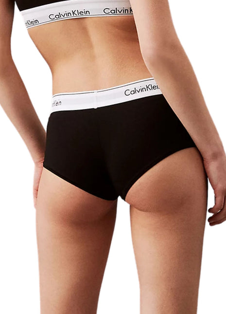 Calvin Klein short modern cotton high waisted boxers black dames 0000F3788E-001 Calvin Klein shorty modern cotton high waisted boxers black femmes