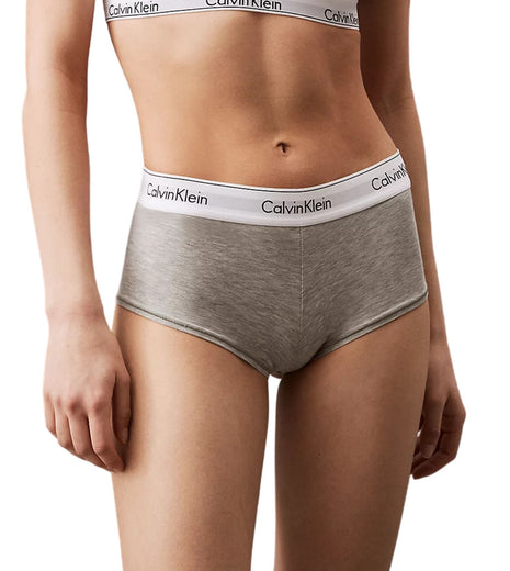 Calvin Klein short modern cotton high waisted boxers grey heather dames 0000F3788E-020 Calvin Klein shorty modern cotton high waisted boxers grey heather femmes