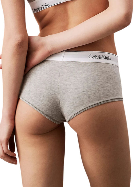 Calvin Klein short modern cotton high waisted boxers grey heather dames 0000F3788E-020 Calvin Klein shorty modern cotton high waisted boxers grey heather femmes