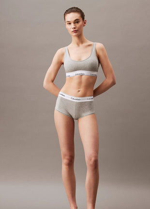 Calvin Klein short modern cotton high waisted boxers grey heather dames 0000F3788E-020 Calvin Klein shorty modern cotton high waisted boxers grey heather femmes