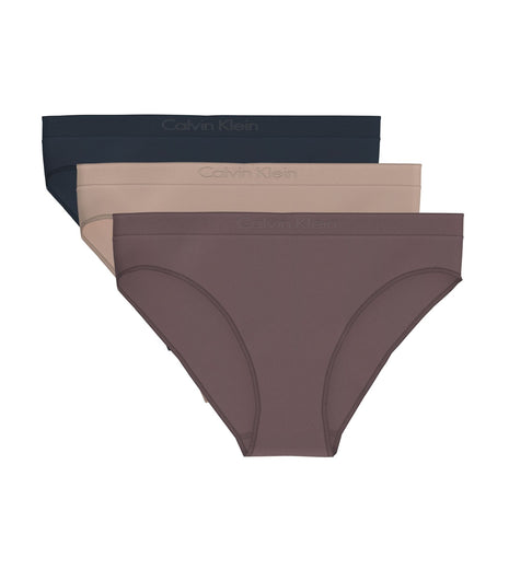 Calvin Klein slip 3 pack bonded flex seamless bikini briefs shoreline / cedar / sparrow dames LV00QD5212-3EQ Calvin Klein slip lot de 3 bonded flex seamless bikini briefs shoreline / cedar / sparrow femmes