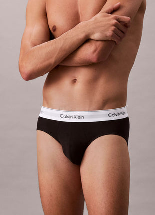 Calvin Klein slip 3 pack icon cotton stretch hip briefs black heren LV00NB4388-UB1 Calvin Klein slip lot de 3 icon cotton stretch hip briefs black hommes