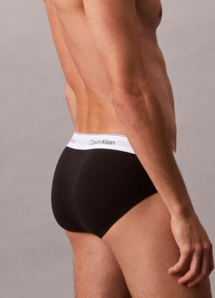 Calvin Klein slip 3 pack icon cotton stretch hip briefs black heren LV00NB4388-UB1 Calvin Klein slip lot de 3 icon cotton stretch hip briefs black hommes