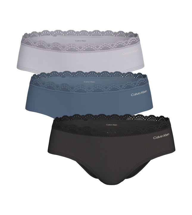 Calvin Klein slip 3 pack microfiber stretch hipster briefs black / blue tulip / frosty lilac dames LV00QD5302-3FD Calvin Klein slip lot de 3 microfiber stretch hipster briefs black / blue tulip / frosty lilac femmes
