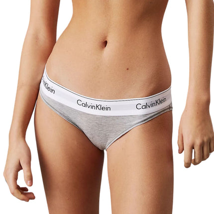 Calvin Klein slip icon cotton modal bikini briefs grey heather dames 0000F3787E-020 Calvin Klein slip icon cotton modal bikini briefs grey heather femmes