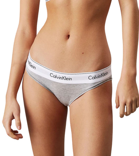 Calvin Klein slip icon cotton modal bikini briefs grey heather dames 0000F3787E-020 Calvin Klein slip icon cotton modal bikini briefs grey heather femmes