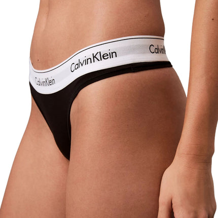 Calvin Klein string icon cotton modal black dames 0000F3786E-001 Calvin Klein string icon cotton modal black femmes