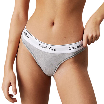 Calvin Klein string icon cotton modal grey heather dames 0000F3786E-020 Calvin Klein string icon cotton modal grey heather femmes