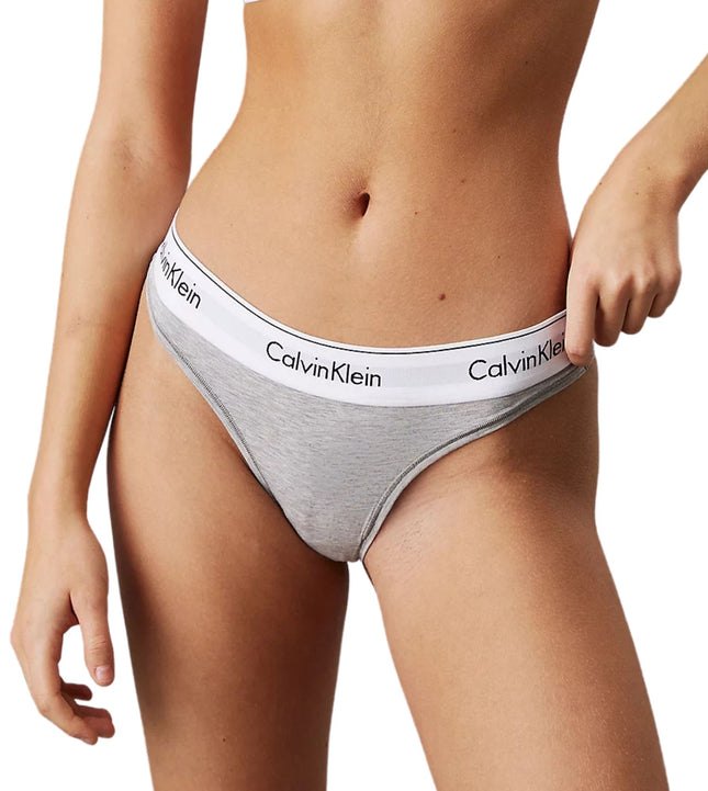 Calvin Klein string icon cotton modal grey heather dames 0000F3786E-020 Calvin Klein string icon cotton modal grey heather femmes