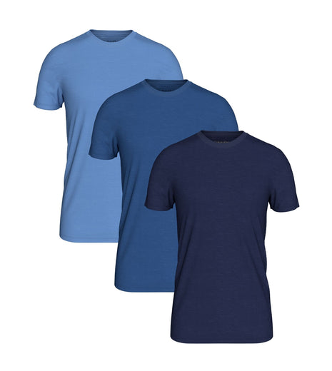 Calvin Klein t-shirt ronde hals 3 pack crew neck shirt blue bay / minnow / medieval blue heren LV00NB4051-BAW Calvin Klein t-shirt col rond lot de 3 crew neck shirt blue bay / minnow / medieval blue hommes