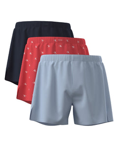 Calvin klein wijde boxershort 3 pack boxers trad shoreline / punch pink / blue heren 000NB4006A-YMA Calvin klein caleçon lot de 3 boxers trad shoreline / punch pink / blue hommes
