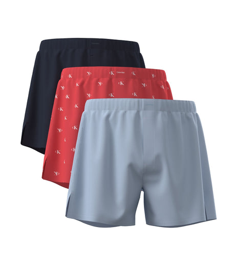 Calvin klein wijde boxershort 3 pack boxers trad shoreline / punch pink / blue heren 000NB4006A-YMA Calvin klein caleçon lot de 3 boxers trad shoreline / punch pink / blue hommes
