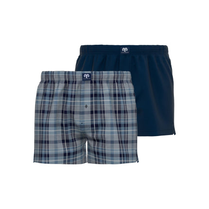 Ceceba wijde boxershort 2 pack canadian woven boxer shorts blue heren 10199-5109-624 Ceceba caleçon lot de 2 canadian woven boxer shorts blue hommes