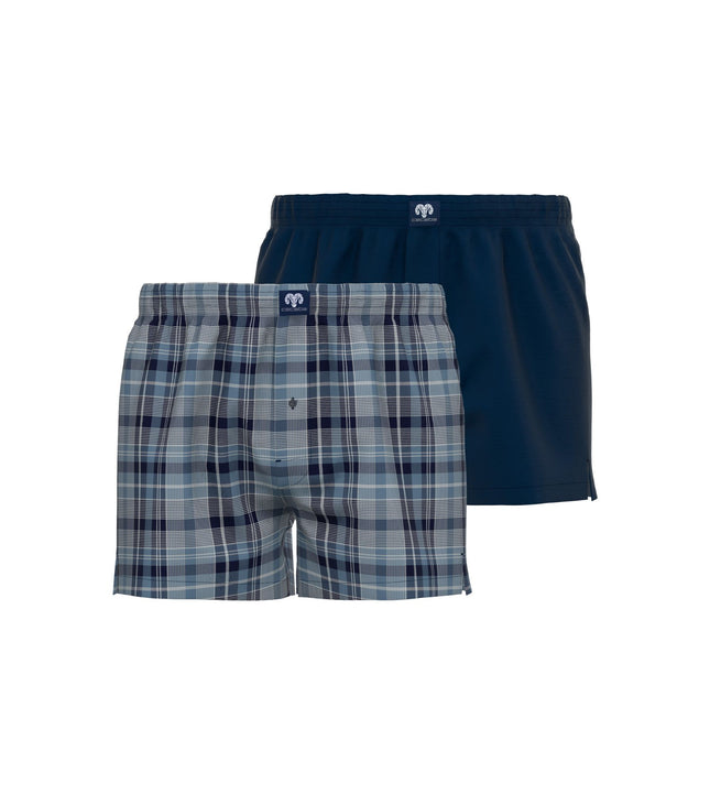 Ceceba wijde boxershort 2 pack canadian woven boxer shorts blue heren 10199-5109-624 Ceceba caleçon lot de 2 canadian woven boxer shorts blue hommes