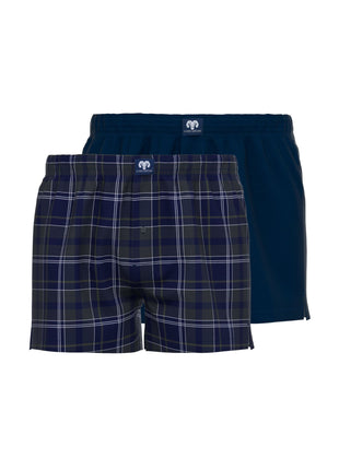 Ceceba wijde boxershort 2 pack canadian woven boxer shorts dark blue heren 10199-5109-634 Ceceba caleçon lot de 2 canadian woven boxer shorts dark blue hommes