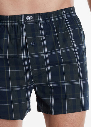 Ceceba wijde boxershort 2 pack canadian woven boxer shorts dark blue heren 10199-5109-634 Ceceba caleçon lot de 2 canadian woven boxer shorts dark blue hommes