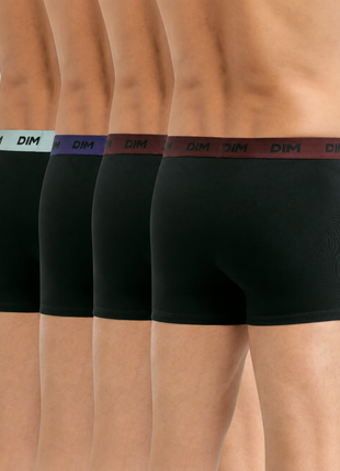 Dim boxer 4 pack cotton stretch boxer black waistband bordeaux / blue marine / blue hommes
