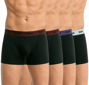 Dim boxer 4 pack cotton stretch boxer black waistband bordeaux / blue marine / blue hommes