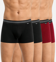 Lot de 4 boxers Dim courts noirs et rouge ECODIM homme