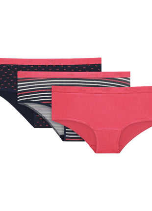 Dim shorty lot de 3 les pockets cotton stretch boxer pretty rose femmes