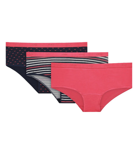 Dim shorts 3 pack les pockets cotton stretch boxer pretty rose women