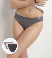 Dim slip lot de 3 Ecodim cotton stretch taupe/rose/gris femmes