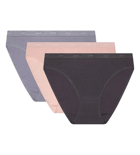 Dim 3-pack briefs Ecodim cotton stretch taupe/rose/gris women