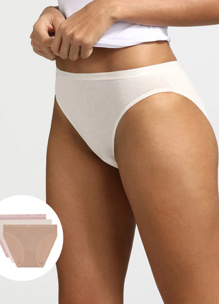 Dim slip 3 pack Ecodim cotton stretch peau/rose/nacre dames