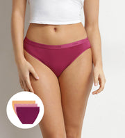 Dim slip lot de 3 Ecodim cotton stretch taupe/rose/gris femmes