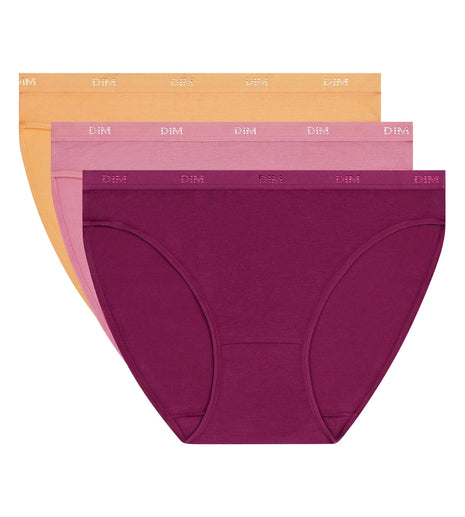 Dim 3-pack briefs Ecodim cotton stretch taupe/rose/gris women