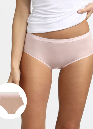 Dim short 3 pack Ecodim cotton stretch boxer peau/rose/nacre dames