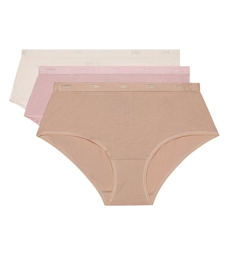 Dim shorts 3 pack Ecodim cotton stretch boxer peau/rose/nacre women