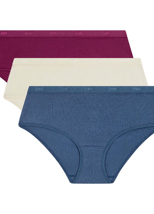 Dim shorts 3 pack Ecodim cotton stretch boxer bleu cendré women