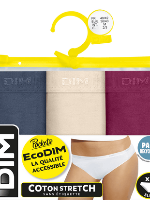 Dim short 3 pack Ecodim cotton stretch boxer bleu cendré dames