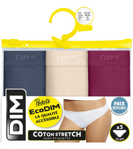 Dim short 3 pack Ecodim cotton stretch boxer bleu cendré dames