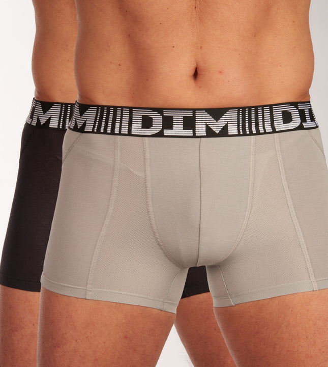 Dim short 2 pack 3d flex air boxers black / grey heren  D01N1-9LU Dim boxer lot de 2 3d flex air boxers black / grey hommes
