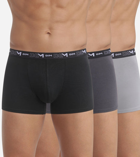 Dim short 3 pack cotton stretch boxer black / dark grey / grey heren D6596-B3A Dim boxer 3 pack cotton stretch boxer black / dark grey / grey hommes