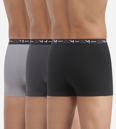 Dim short 3 pack cotton stretch boxer black / dark grey / grey heren D6596-B3A Dim boxer 3 pack cotton stretch boxer black / dark grey / grey hommes