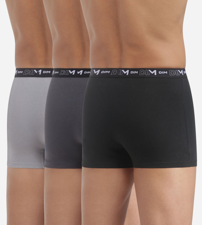 Dim short 3 pack cotton stretch boxer black / dark grey / grey heren D6596-B3A Dim boxer 3 pack cotton stretch boxer black / dark grey / grey hommes