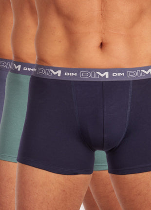 Dim short 3 pack cotton stretch boxer dark navy / blue / green heren D6596-95V Dim boxer 3 pack cotton stretch boxer dark navy / blue / green hommes
