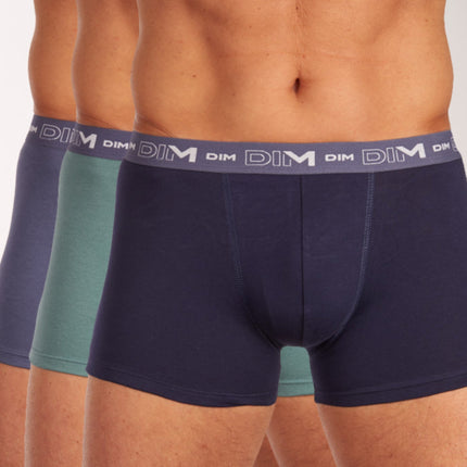Dim short 3 pack cotton stretch boxer dark navy / blue / green heren D6596-95V Dim boxer 3 pack cotton stretch boxer dark navy / blue / green hommes
