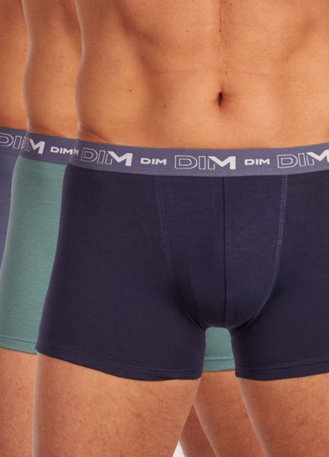 Dim short 3 pack cotton stretch boxer dark navy / blue / green heren D6596-95V Dim boxer 3 pack cotton stretch boxer dark navy / blue / green hommes

