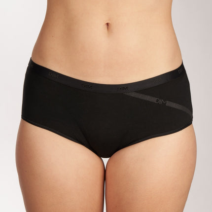 Dim short 3 pack les pockets cotton stretch boxer black / grey dames D4C20-DP6 Dim shorty lot de 3 les pockets cotton stretch boxer black / grey femmes