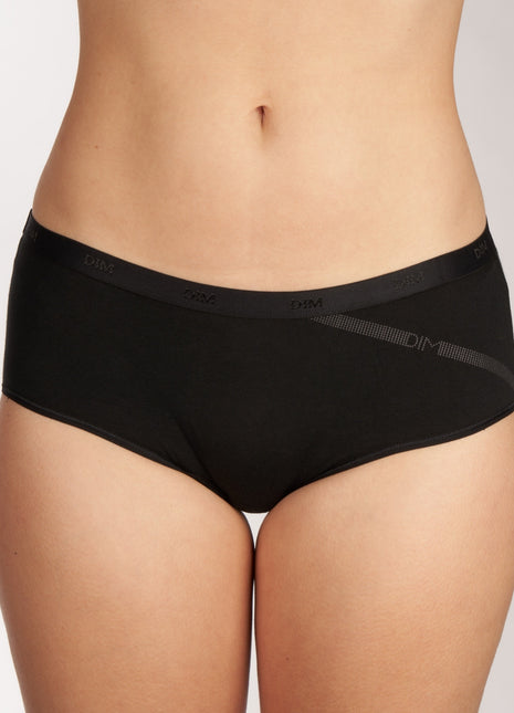 Dim short 3 pack les pockets cotton stretch boxer black / grey dames D4C20-DP6 Dim shorty lot de 3 les pockets cotton stretch boxer black / grey femmes