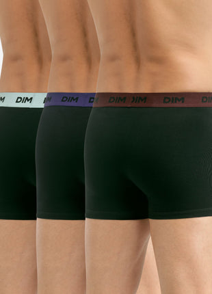 Dim short 3 pack mix and colors black waistband bordeaux / blue marine / blue heren D005D-ATL Dim boxer 3 pack cotton stretch boxer black waistband bordeaux / blue marine / blue hommes