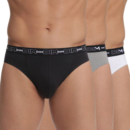 Dim slip 3 pack cotton stretch boxer black / grey / white heren D6595-788 Dim slip lot de 3 cotton stretch boxer black / grey / white hommes