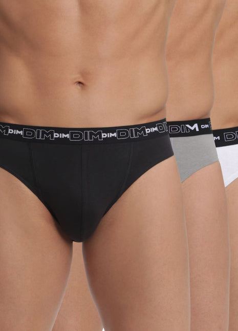 Dim slip 3 pack cotton stretch boxer black / grey / white heren D6595-788 Dim slip lot de 3 cotton stretch boxer black / grey / white hommes
